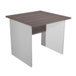 BUREAU DROIT PRONTO TENDANCE - L.80 X P.80 CM - PLATEAU CENDRE - PIEDS PLEINS ALUMINIUM
