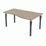 BUREAU NOGA VAGUE DROITE 160 X 100 CM CHÊNE GRIS ANTHRACITE