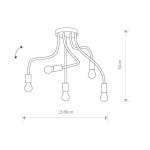 EULUNA PLAFONNIER FLEX, À 5 LAMPES, NOIR