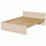 LIT TÊTE ET PIED DROIT SOMMIER À LATTES 140X190CM IDENTITÉ ARGENT/PIN - MANUTAN COLLECTIVITÉS