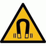 LOT DE 4 - PANNEAU DE DANGER - PICTO CHAMP MAGNÉTIQUE - W006 - ISO 7010 PVC 2 MM 100 MM
