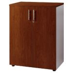 MEUBLE MI-HAUTEUR ACTUAL AVEC PORTES - H.102 X L. 80 X P. 47 CM - CORPS ALUMINIUM - PORTES WENGÉ