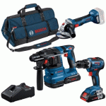 PACK 3 OUTILS 18V AVEC 2 BATTERIES 4,0AH + 1 CHARGEUR - 0615A50035 BOSCH
