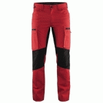 PANTALON DE TRAVAIL SERVICES STRETCH ROUGE/NOIR TAILLE 40C - BLAKLADER