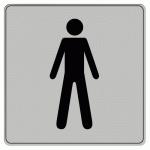 PICTOGRAMME ISO 7001 SYMBOLE TOILETTES HOMME S 90X90 MM - NOVAP