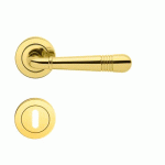 POIGNÉES DE PORTE SUR ROSACES RONDES SÉRIE R 270 MONTMARTRE - POLI - CLÉ L KARCHER DESIGN