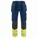 PROJOB 6530 PANTALON COTON - EN ISO 20471 CLASSE 1 JAUNE/MARINE - TAILLE 52