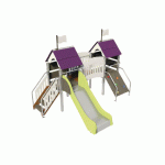 STRUCTURE FRIPOUNETTE MINI-PONT- ACIER- SCELLEMENT - INOX - GRIS/PRUNE-WIKI CAT - MANUTAN COLLECTIVITÉS