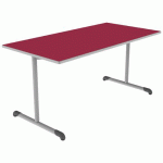 TABLE BANDANA 160X80 T6 DL STRAT POLYURÉTH. CERISE GRIS/9006 - MOBIDECOR