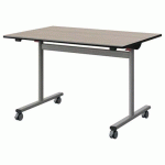 TABLE MALIBU RAB 120X80 T6 DL ST ANTIB ACACIA/NOIR GRIS 9006 - MANUTAN EXPERT