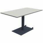 TABLE MANO MOB 140X80 T6 STRAT ALAISÉ GRIS PERLE GRIS/NS - MOBIDECOR