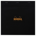 BLOC AGRAFÉ RHODIA LE CARRÉ N°210 21X21 CM 80 FEUILLETS PETITS CARREAUX 5X5 80G - NOIR - LOT DE 5