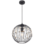 ETC-SHOP - LAMPE SUSPENDUE SUSPENSION LAMPE SUSPENSION LAMPE DE SALON, CRISTAUX K5 MÉTAL CLAIR NOIR RÉTRO, 1X DOUILLE E27, DXH 30X120CM