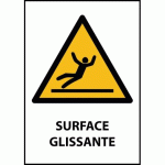 LOT DE 3 - SIGNALÉTIQUE DE DANGER - SURFACE GLISSANTE - W011 - ISO 7010 - VINYLE SOUPLE AUTOCOLLANT - A5