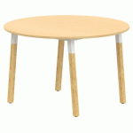TABLE 4P INCL. MÉTAL/BOIS RONDE Ø120 T1 STRAT ABS HÊTRE/ALU