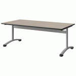TABLE MALIBU 160X80 T3 DL STRA ACACIA/NOIR GRIS 9006