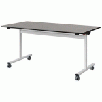 TABLE MALIBU RAB. 160X80 T6 DL ST BÉTON F186/NOIR BLC 9016