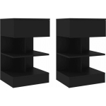 TABLES DE CHEVET 2 PCS NOIR 40X35X65 CM