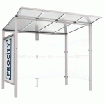ABRI BUS MODULO 2.50 M AVEC VITRINE 1 BARDAGE LAT. GRIS 7044 - PROCITY