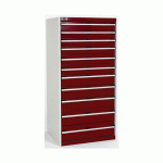 ARMOIRE D\'AT. À TIROIRS CUBIO SL-8516-11.1 GRIS CLAIR/ROUGE - MANUTAN COLLECTIVITÉS