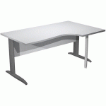 BUREAU 90° PIEDS L MÉTAL FAST 160CM - GRIS ANTHRACITE