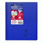 CAHIER RELIURE INTÉGRALE ENVELOPPANTE KOVERBOOK 17X22CM 160 PAGES LIGNÉ + MARGE COUVERTURE POLYPROPYLÈNE TRANSPARENT COULEUR ALÉATOIRE - ASSORTIS - LOT DE 20