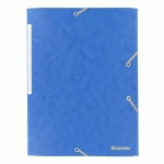 LOT DE 2 - CHEMISE À ÉLASTIQUE 3 RABATS CARTE BRUNEAU 24 X 32 CM DOS 2 CM BLEUE