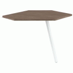 EXTENSION POLYGONE GARY P/RETOUR 80 CM PIED BLANC PLATEAU NOYER - MBA