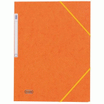 LOT DE 10 - CHEMISE À ÉLASTIQUE 3 RABATS CARTE EUROFOLIO OXFORD 24,5 X 32 CM DOS 2 CM ORANGE