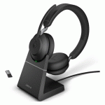 MICRO-CASQUE JABRA EVOLVE2 65 MS STEREO AVEC SUPPORT DE CHARGEMENT USB-C