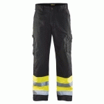 PANTALON HAUTE VISIBILITÉ NOIR/JAUNE FLUORESCENT TAILLE 48 - BLAKLADER