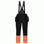 PORTWEST DX437 COTTE À BRETELLES DX4 HV CLASSE 1 ORANGE/NOIR - TAILLE L