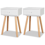 TABLE DE CHEVET 2 PCS BOIS DE PIN MASSIF 40 X 30 X 61 CM BLANC - VIDAXL