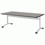 TABLE MALIBU 160X80 T3 DL STR ANTIB BÉTON F186/NOIR BLC 9016