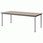 TABLE MALIBU 180X80 T4 4P STRA ACACIA/NOIR GRIS 9006