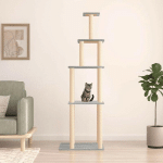 ARBRE � CHAT AVEC GRIFFOIRS EN SISAL GRIS CLAIR 183 CM - VIDAXL