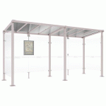 ABRI BUS MILAN 5 M - 2 BARDAGES LATÉRAUX - GRIS 7044 - PROCITY