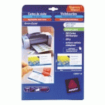 CARTE DE VISITE LASER AVERY QUICK AND CLEAN C32016- 85 X 54 MM 220 GR BLANCHE - POCHETTE DE 250