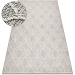 TAPIS JERSEY 19231 GRIS - GÉOMÉTRIQUE STRUCTURELLES, BOUCLE BOHO BEIGE 120X170 CM