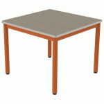 TABLE CARÉLIE 80X80 T4 STR POLY. ÉRABLE GOTLAND BEIGE/PAPAYE - MOBIDECOR