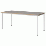 TABLE MALIBU 180X80 T6 4P STRA ALAISÉ BÉTON F186/BLC 9016