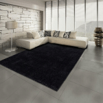 JADOREL - 160X230 - TAPIS SALON SOULA NOIR 160X230 OEKO TEX® EN POLYPROPYLÈNE DOUX ET SOYEUX - NOIR