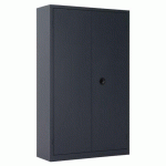 ARMOIRE MÉTAL PORTES BATTANTES MONOBLOC METILY H 180 X L 90 X P 43 CM ANTHRACITE