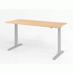 BUREAU ASSIS-DEBOUT SÉRIE XMKA-180X80CM-CHÊNE-ARGENT - HAMMERBACHER