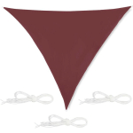 VOILE D'OMBRAGE TRIANGLE, IMPERMÉABLE, ANTI-UV, TENDEURS, TERRASSE, BALCON, 3 X 3 X 3 M, BRUN ROUGE - RELAXDAYS