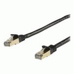 STARTECH.COM 7M CAT6A ETHERNET CABLE, 10 GIGABIT SHIELDED SNAGLESS RJ45 100W POE PATCH CORD, CAT 6A 10GBE STP NETWORK CABLE W/STRAIN RELIEF, BLACK, FLUKE TESTED/UL CERTIFIED WIRING/TIA - CATEGORY 6A - 26AWG (6ASPAT7MBK) - CORDON DE RACCORDEMENT - 7 M - NO