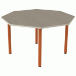 TABLE CARÉLIE MOB OCT Ø120 T5 STR POLY ÉRABLE G. BEIG/PAPAYE - MOBIDECOR
