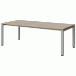 TABLE MALIBU 180X80 T3 SOUDÉ STRA ALAISÉ ACACIA/GRIS 9006