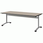 TABLE MALIBU 180X80 T4 DL STRA ANTIB ACACIA/NOIR GRIS 9006