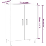 VIDAXL - BUFFET BLANC 70X34X90 CM BOIS D'INGÉNIERIE